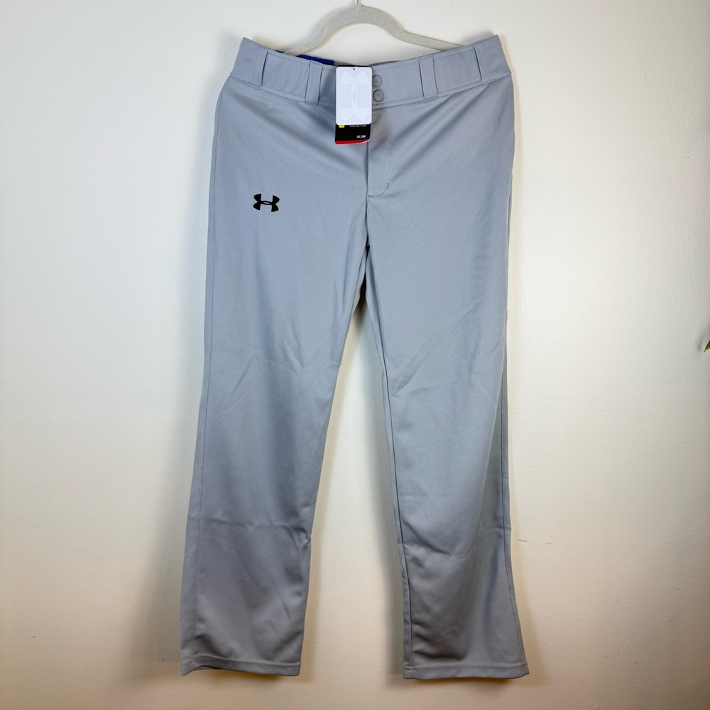 Under Armour Heat Gear Kids Baseball Pants Light Grey sz YXL Relax Fit Dry Cool‎